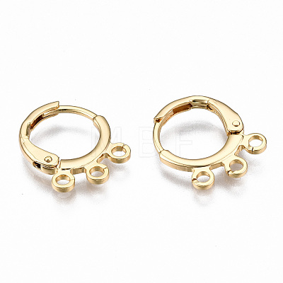 Brass Huggie Hoop Earring Findings KK-N233-082-NF-1