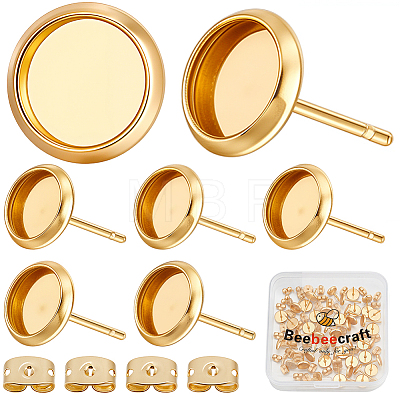 20Pcs 304 Stainless Steel Stud Earring Settings STAS-BBC0009-97A-1
