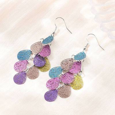 430 Stainless Steel Dangle Earrings EJEW-B157-01E-1