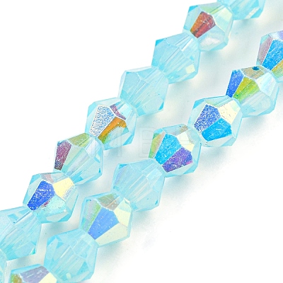 Baking Painted Transparent Glass Beads Strands GLAA-F029-TM6mm-06-1