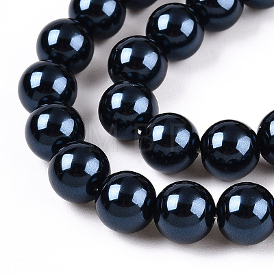 Glass Pearl Beads Strands HY-G002-01D-08-1