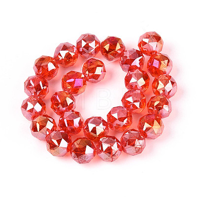 AB Color Plated Transparent Glass Round Beads Strands EGLA-T029-8mm-12T-11-1