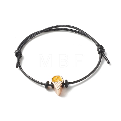 Ice Cream Acrylic Enamel Beads Adjustable Cord Bracelet for Teen Girl Women BJEW-JB07046-1