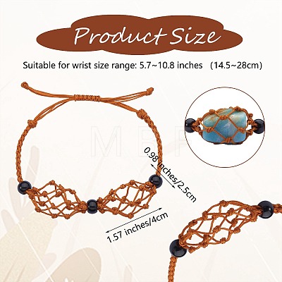 Adjustable Braided Nylon Cord Macrame Pouch Bracelet Making AJEW-SW00013-04-1