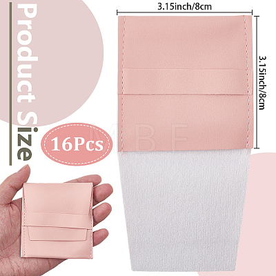 Square PU Leather Jewelry Flip Pouches PAAG-CL0001-02A-1