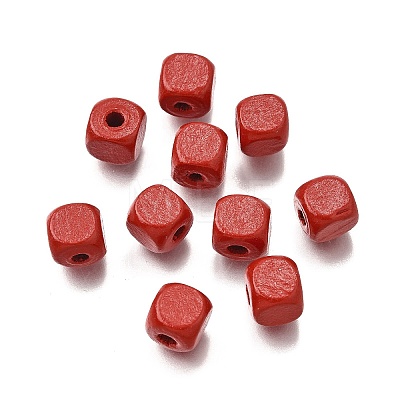Spray Painted Wooden Beads WOOD-P021-01B-24-1