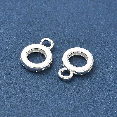 Brass Micro Pave Clear Cubic Zirconia Tube Bails KK-H532-42S-1