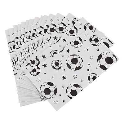 15Pcs Football Pattern Paper Bakery Bags ABAG-TA0002-32B-1
