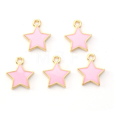 Light Gold Plated Alloy Enamel Pendants ENAM-R136-21B-1