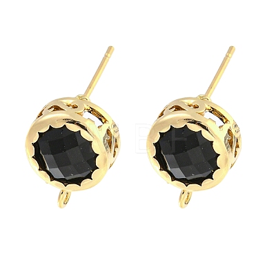 Bass Glass Stud Earring Findings KK-S387-01G-04-1