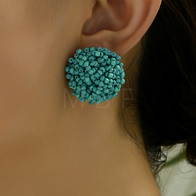 Plastic Bead Cluster Stud Earrings GI1626-2-1