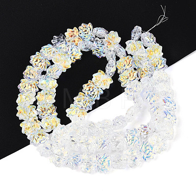 Baking Paint Electroplate Transparent Glass Beads Strands EGLA-N020-04I-1