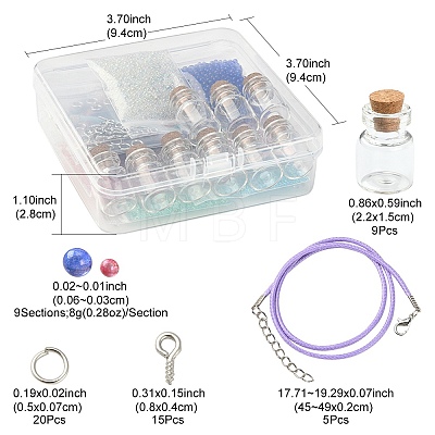 DIY Wish Bottle Necklace Making Kit DIY-YW0006-52-1