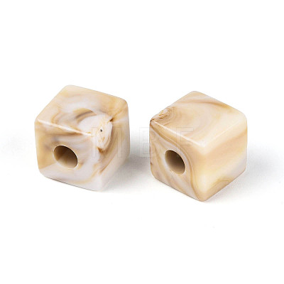 Two Tone Opaque Acrylic European Beads OACR-N157-06-1