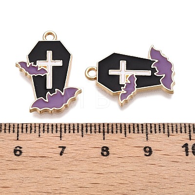 Halloween Theme Rack Plating Alloy Enamel Pendants ENAM-N056-357A-1