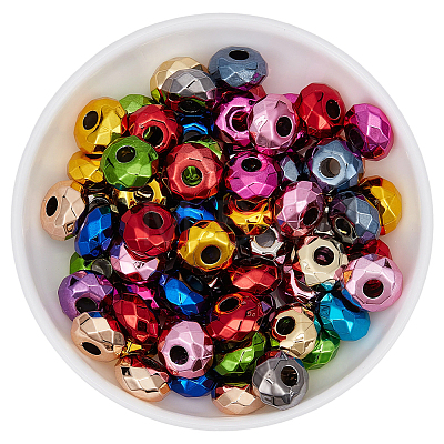 80Pcs UV Plating Acrylic European Beads OACR-PA0001-86-1