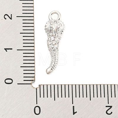 Rack Plating Brass Micro Pave Cubic Zirconia Pendants ZIRC-F140-02P-1