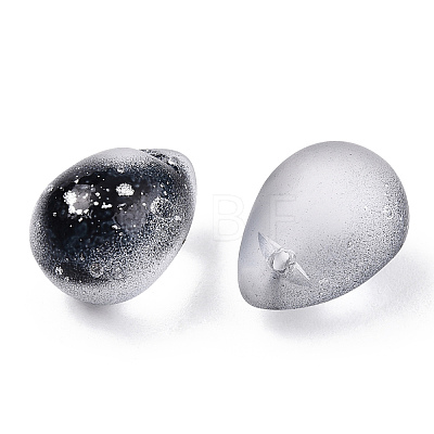 Two Tone Spray Painted Glass Charms GLAA-T016-37-E01-1