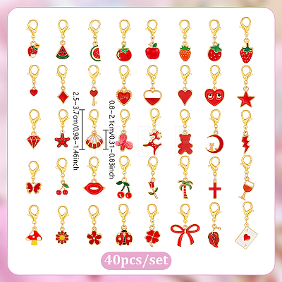 40Pcs Alloy Enamel Shoes Charms HJEW-PH02499-1
