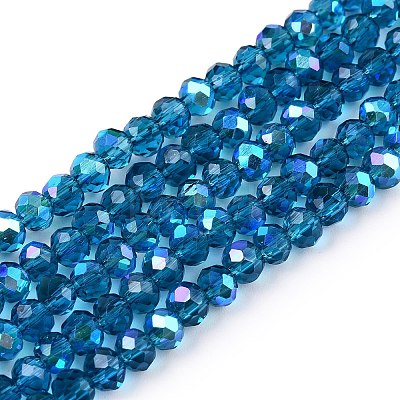 Electroplate Glass Beads Strands X-EGLA-A044-T4mm-L27-1