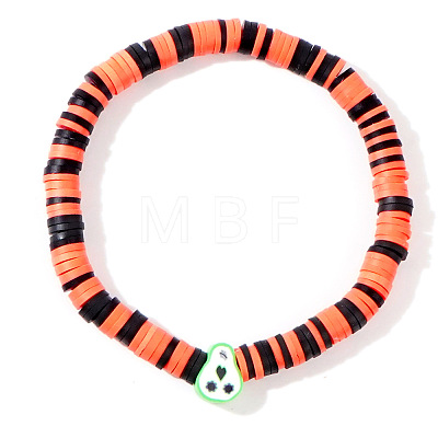 Halloween Polymer Clay Heishi Beads Stretch Bracelets KN1283-1-1