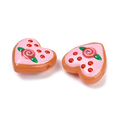 Handmade Heart Lampwork Beads Strands LAMP-P069-04B-06-1