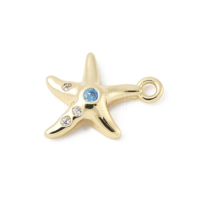 Brass Micro Pave Cubic Zirconia Charms KK-M326-20B-G-1