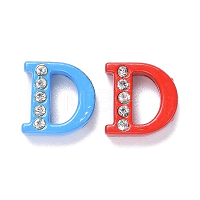 Spray Painted Zinc Alloy Slide Charms ALRI-WH0005-13D-1