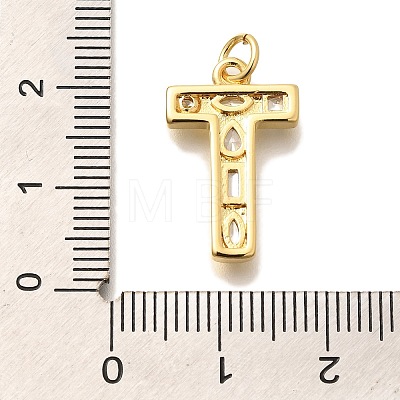 Brass Micro Pave Clear Cubic Zirconia Pendants KK-G521-01G-T-1