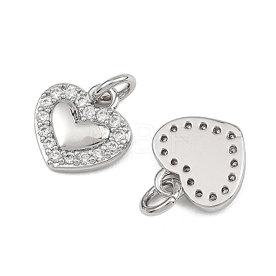 SHEGRACE Valentine's Day Brass Clear Cubic Zirconia Charms XGRQ3P366-571P-1