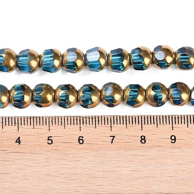 Electroplate Glass Beads Strands EGLA-Q128-04A-FP04-1