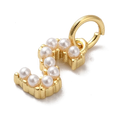 Rack Plating Brass with ABS Plastic Imitation Pearl Charms KK-B092-30S-G-1