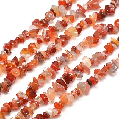 Natural South Red Agate Chips Bead Strands G-M205-40-1