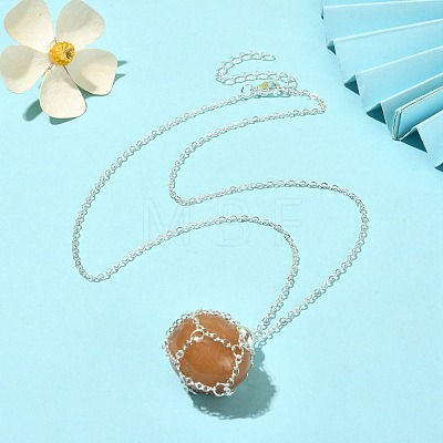304 Stainless Steel Macrame Pouch Empty Stone Holder for Pendant Necklaces Making NJEW-JN04382-1