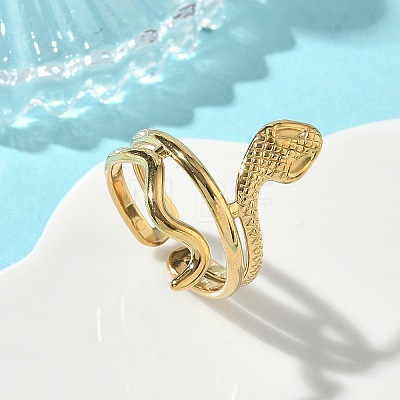 304 Stainless Steel Cuff Open Rings for Women RJEW-L341-01B-G-1