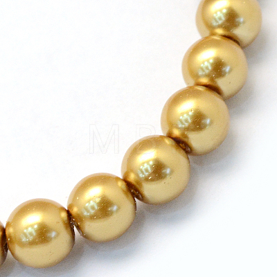 Baking Painted Pearlized Glass Pearl Round Bead Strands HY-Q003-14mm-08-1