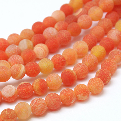 Natural Crackle Agate Beads Strands G-G055-4mm-3-1