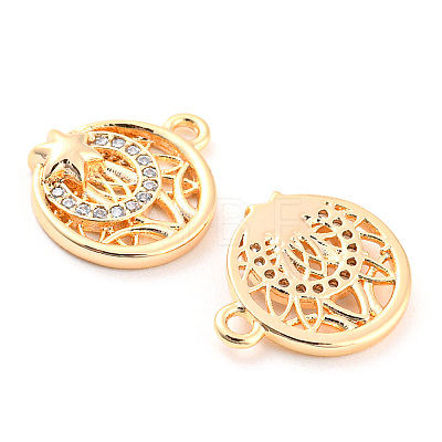 Brass Micro Pave Cubic Zirconia Charms KK-E090-37G-1