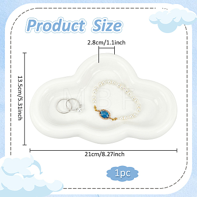 Cloud Shape Ceramic Jewelry Plate AJEW-WH0518-28-1