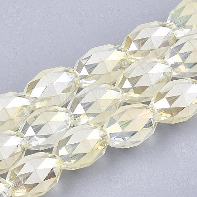 Electroplated Glass Beads Strands EGLA-T015-02B-07-1