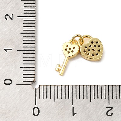 Brass Micro Pave Cubic Zirconia Charms KK-C072-27B-G-1