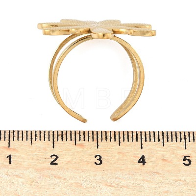 304 Stainless Steel Open Cuff Rings for Women RJEW-U060-04C-G-1