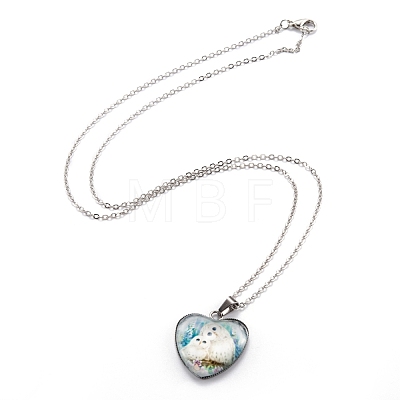 Stainless Steel Pendant Necklaces NJEW-B078-01-1