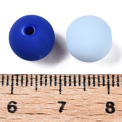 Rubberized Style Imitated Silicone Acrylic Beads MACR-T048-01C-08-1