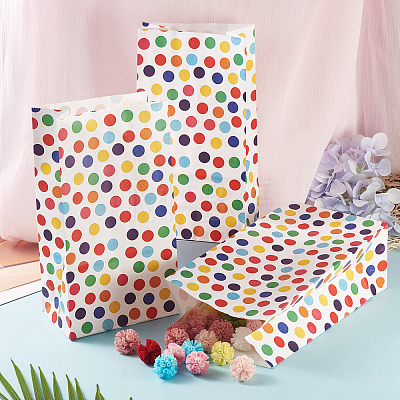 12Pcs Rainbow Color Rectangle Paper Candy Bags ABAG-TA0002-34A-1