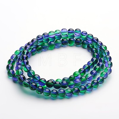Spray Painted Transparent Glass Bead Strands DGLA-R023-8mm-02-1