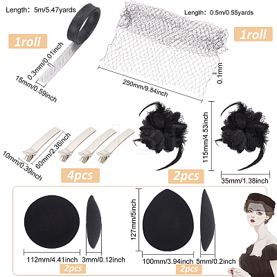 Fingerinspire Gothic Style  Fascinator DIY Kit DIY-FG0005-11-1