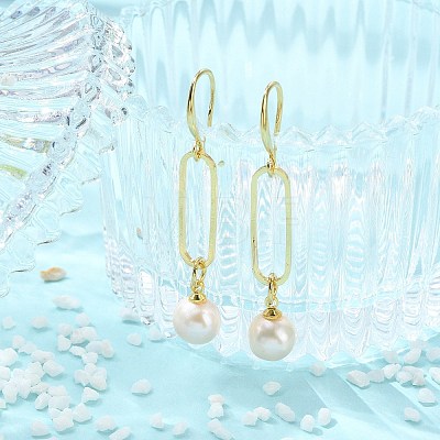 Natural Cultured Freshwater Pearl Dangle Earrings EJEW-JE07217-1