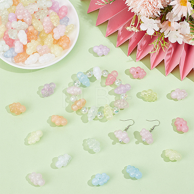 80Pcs Luminous Acrylic Beads OACR-PA0002-01-1