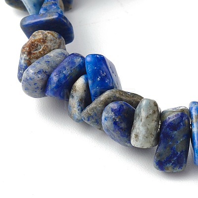 Natural Lapis Lazuli Chip Bead Stretch Bracelets for Children BJEW-JB06388-04-1